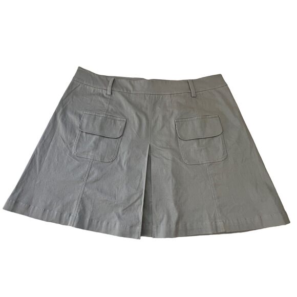 Anthropologie‎ Porridge Tan Utility Pleat-Front Mini Skirt Pockets 1x - Picture 2 of 4